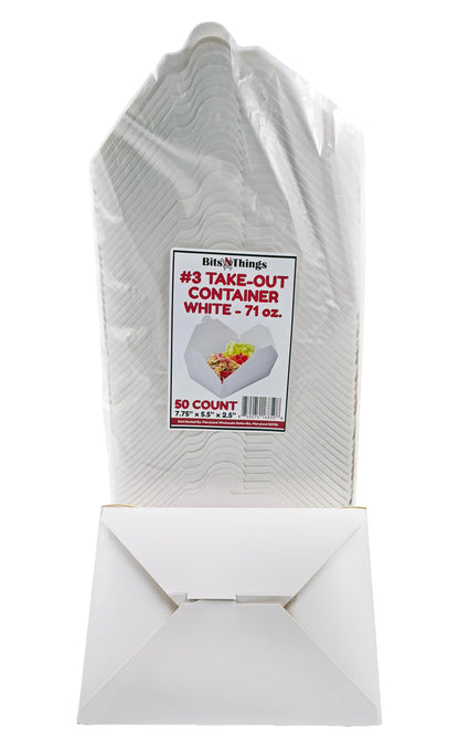 Bits N Things #3 Take-Out Container | Microwavable Folded Paper | 50 Count