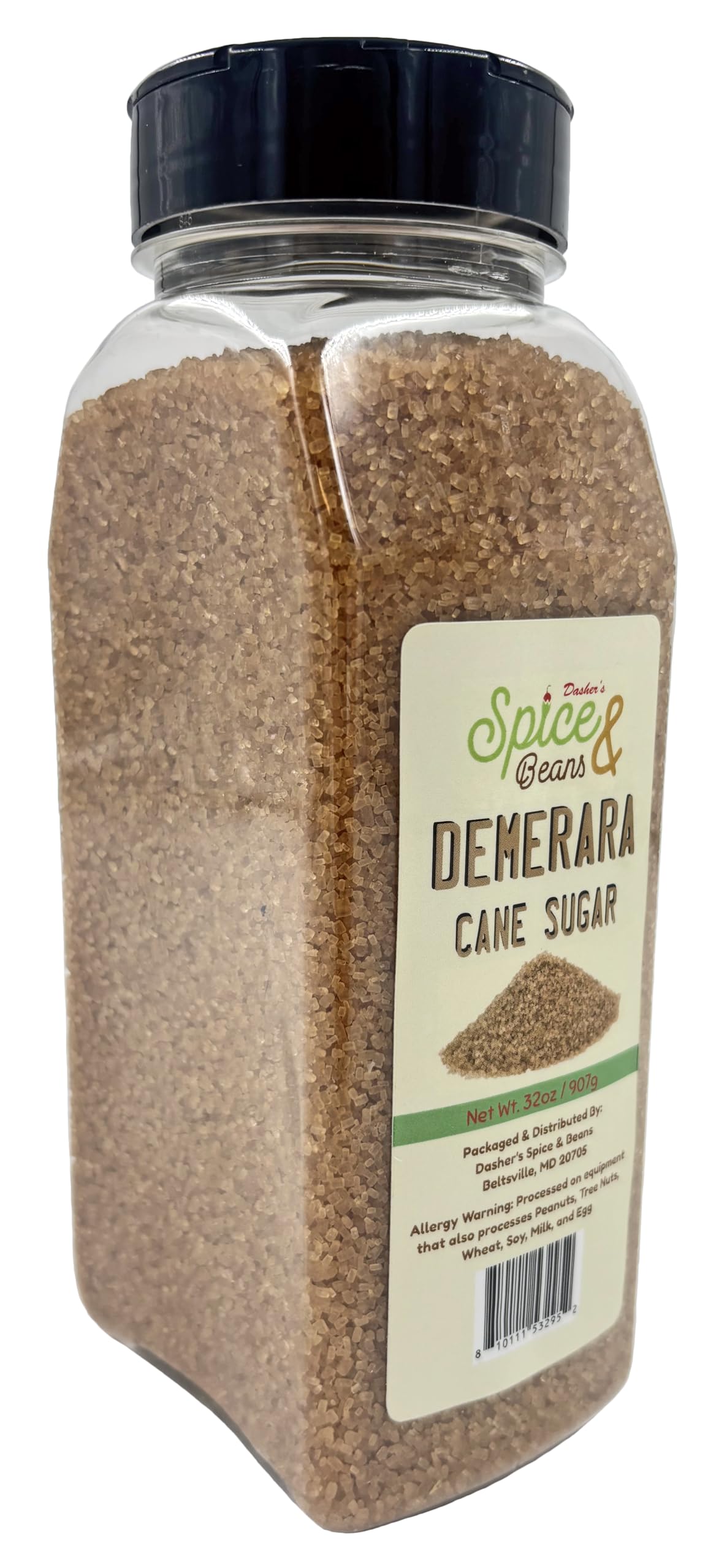 Demerara Cane Sugar | Dasher's Spice & Beans | 2 lb Container