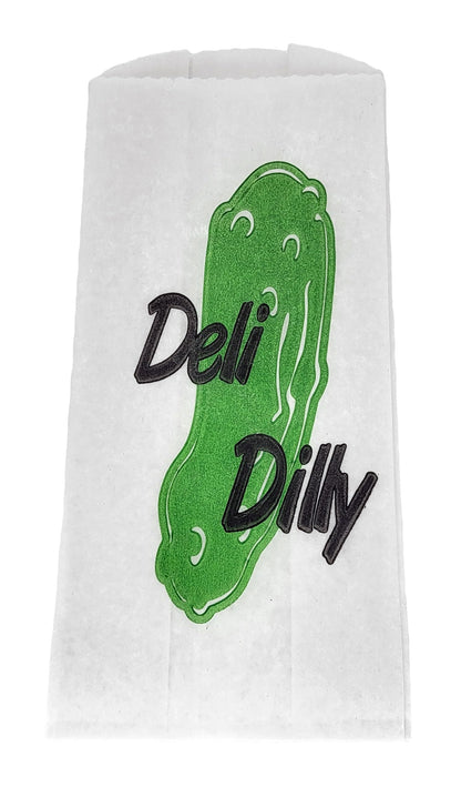 Bits N Things Printed Paper Dill Pickle Bag 3" x 1 3/4" x 6 1/2" - 1000 Count
