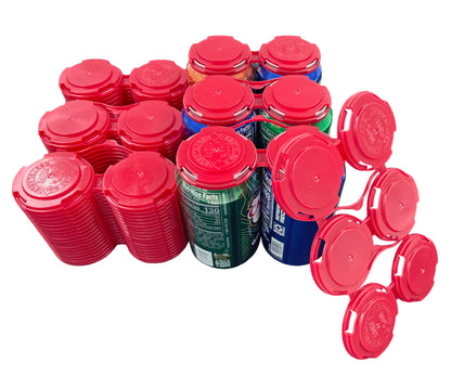 Bits N Things Snap Off Reusable Beer Can Holder/Carrier Pack | 100% Recycled Plastic | 12 oz. or 16 oz. Can | USA Made | Brewery Homebrewing Beverage Canner - Pack of 20 (Red Six Can)