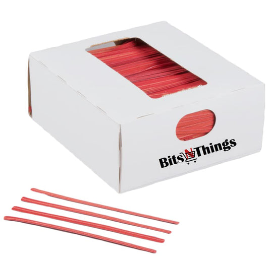Bits N Things Twist Ties for Bags | Bulk 2000 Pack with Dispenser Box | 4" Coated Wire Ties Reusable Bread (Red)