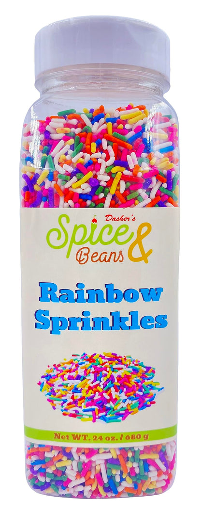 Dasher's Spice & Beans - Ice Cream Topping & Cake Decoration (1.5 lb, Rainbow Sprinkles)