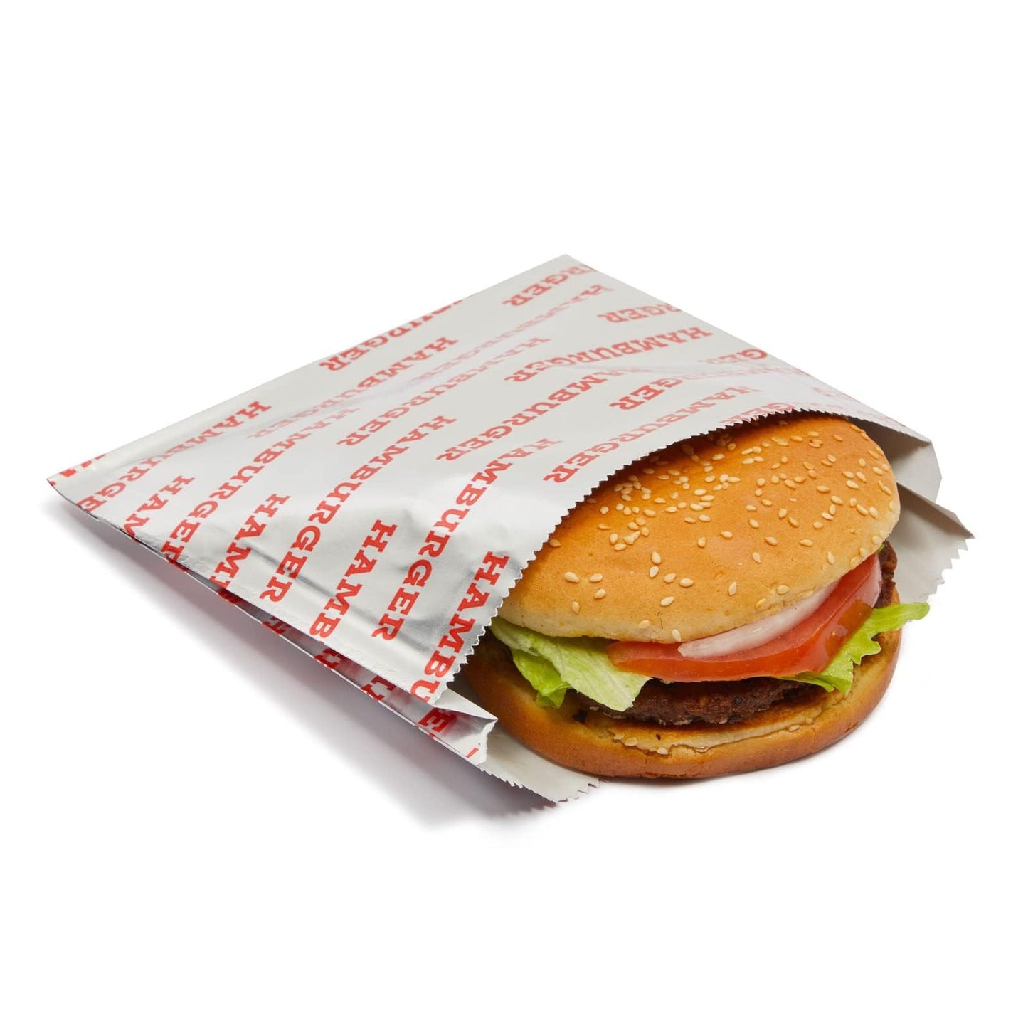 Bits N Things Large Hamburger Bag 6" x 6.5" x 0.75" | Kosher, Insulated, & Grease Resistant Wrapper | 250 Count