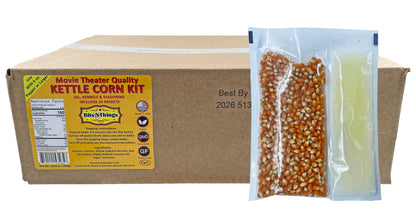 Home Theater All in One Kettle corn Kit For 6 oz. Popper | Portion Packets with Kernels, Oil and Seasoning | By Bits N Things | Pack of 24