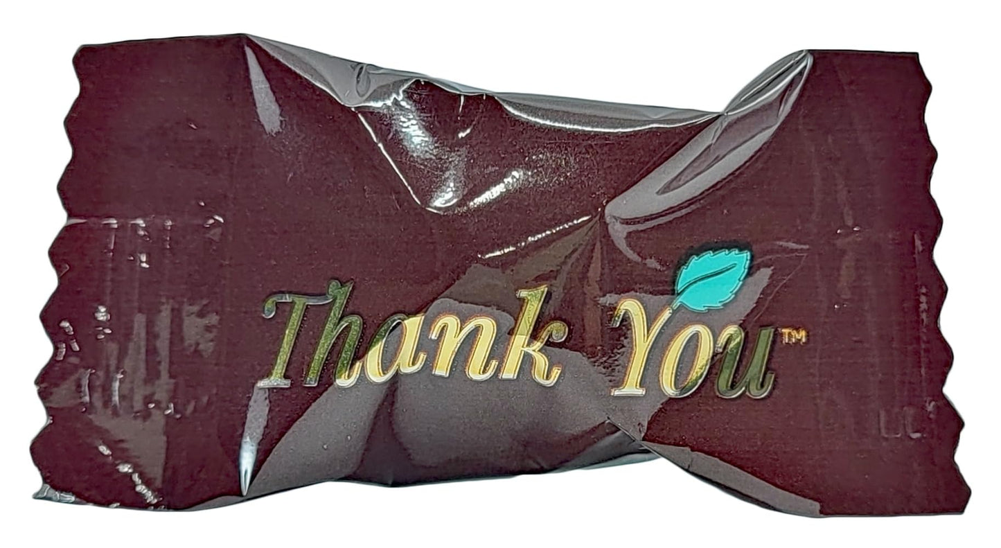 Bits N Things Thank You Buttermints, Individually Wrapped Soft Mint Candies - Pack of 100 (Chocolate Buttermint)