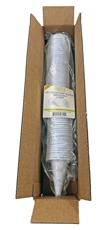 Disposable Ice Cream Cone Drip Catcher Sleeve - 70ct - Large Pointed Cone 4-7oz