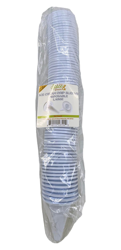 Disposable Ice Cream Cone Drip Catcher Sleeve - 70ct - Large Pointed Cone 4-7oz