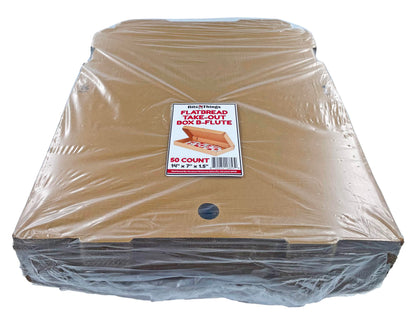 Bits N Things Flatbread Take-Out Container | B-Flute Box | 50 Count