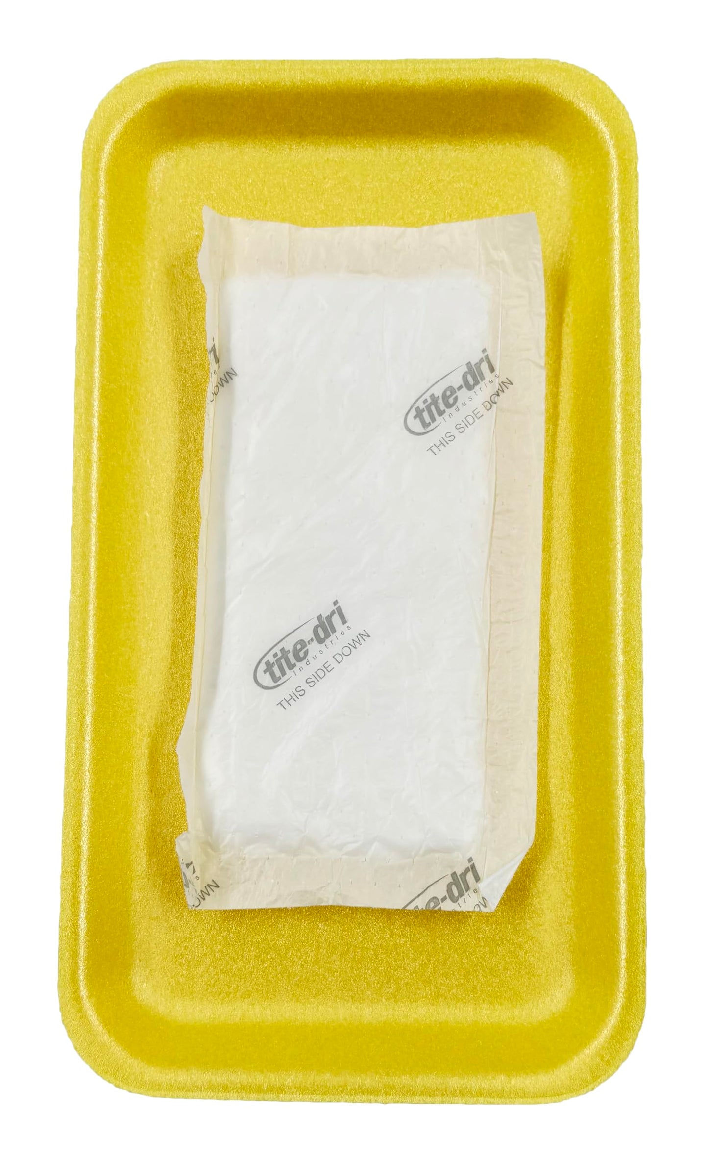 Bits N Things Foam Meat Trays | Disposable Standard Supermarket Meat Poultry Frozen Food Tray | Arts & Crafts | 50 Count (Yellow)