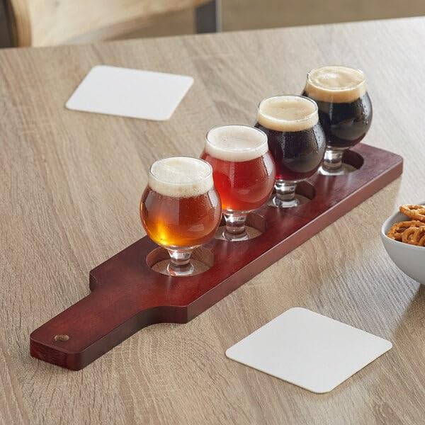 DASHER'S SPICE & BEANS Wood Flight Paddle | 4 Compartment | Wine or Beer Tasting |