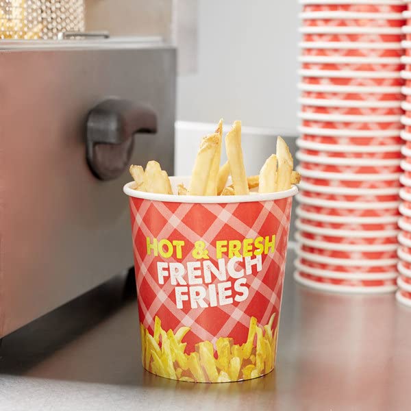 Bits N Things French Fry Cup (Red) | No PFAS Added | 50 Count | 16 oz. Capacity