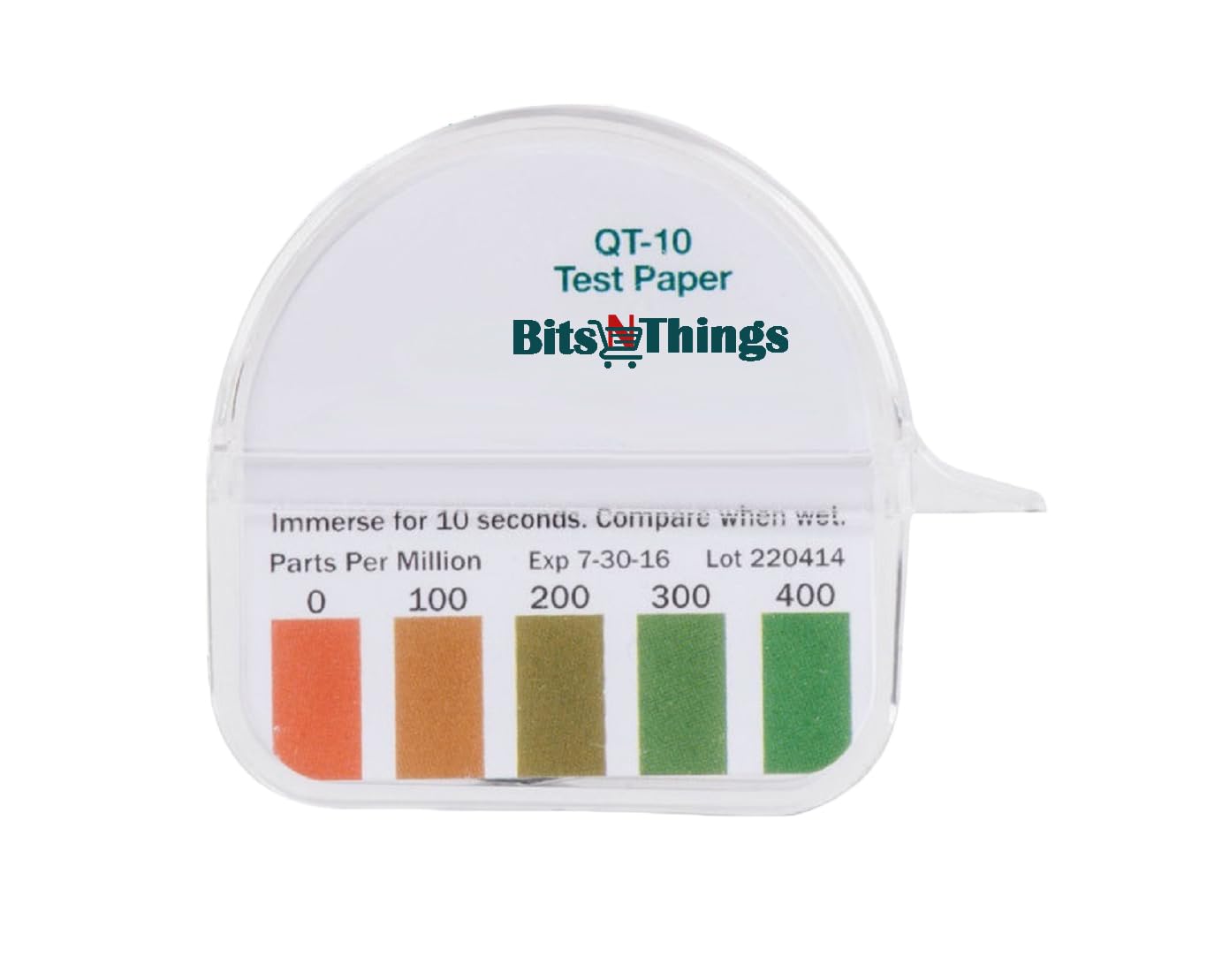 Bits N Things QT-10 Quaternary Quaternary Sanitizer Test Tape 15 feet Roll - 0-400ppm (2 Pack)