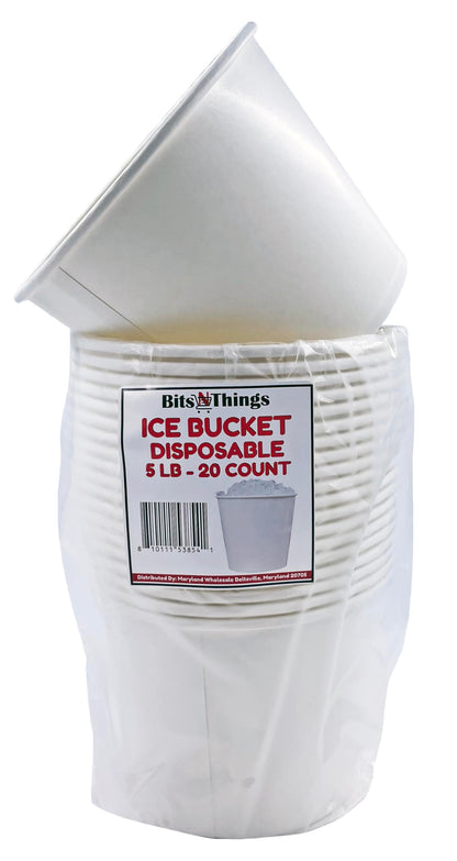 Bits N Things White Paper Ice Bucket | Disposable | 5 lb. Capacity | 20 Count