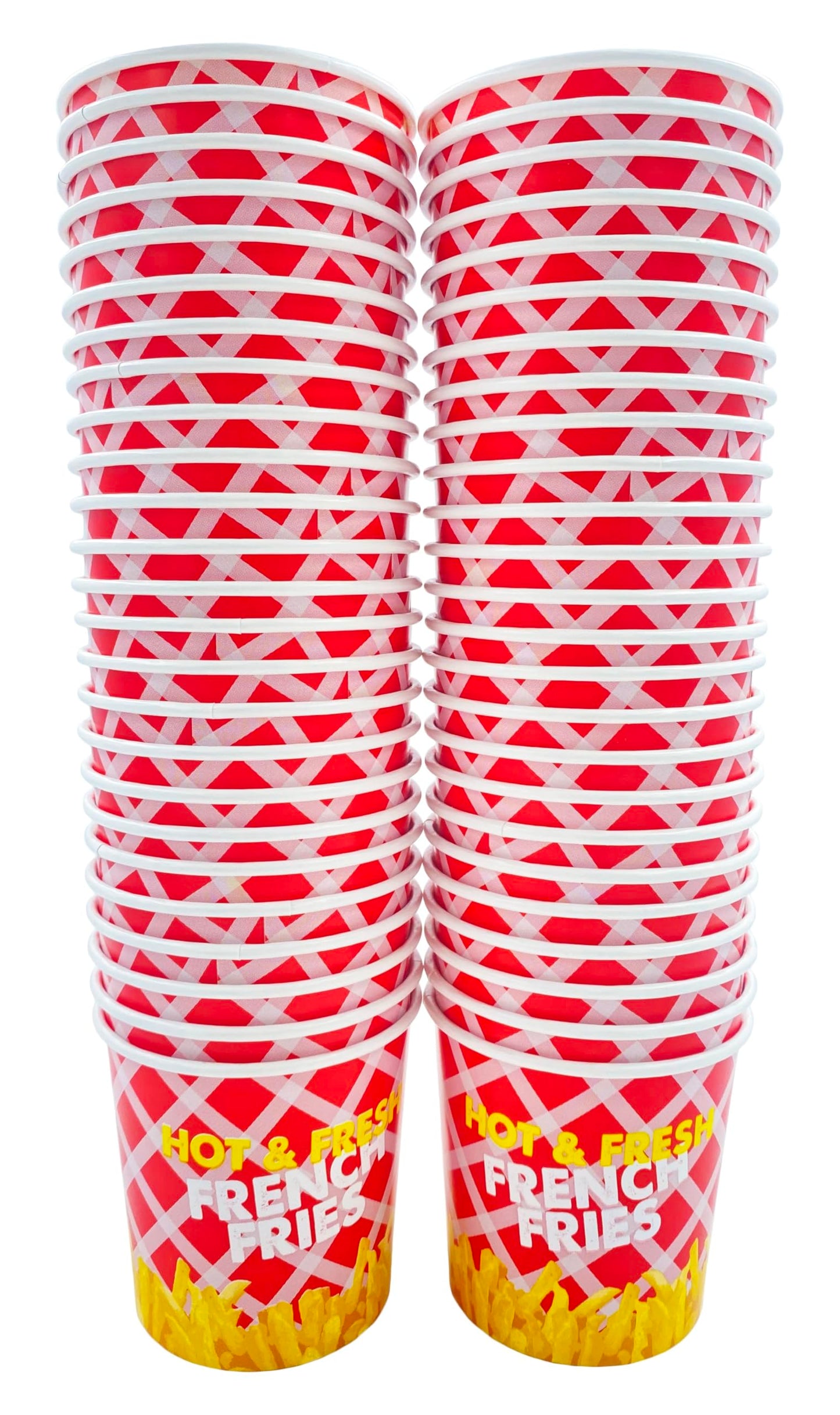Bits N Things French Fry Cup (Red) | No PFAS Added | 50 Count | 16 oz. Capacity
