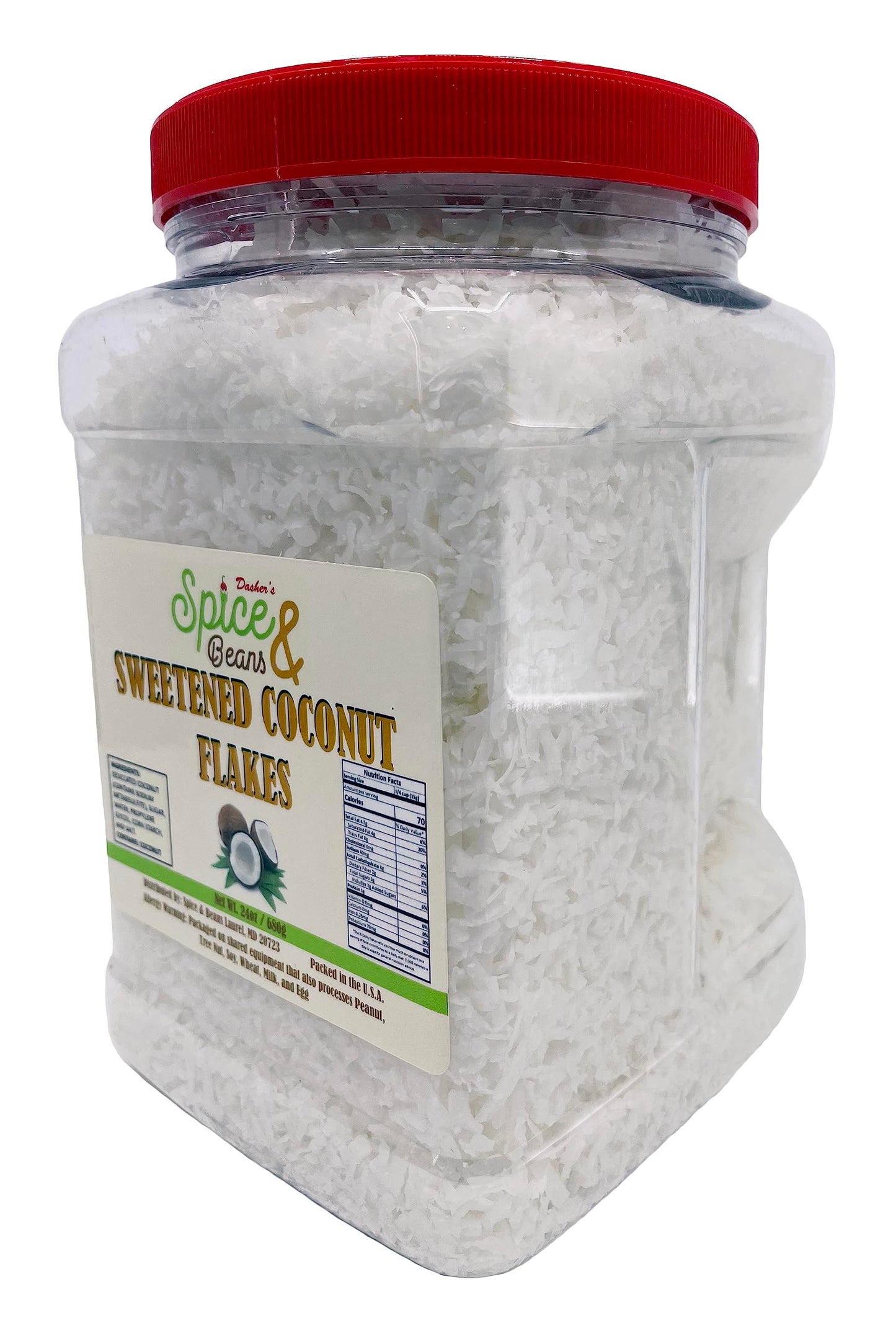 Dasher's Spice & Beans Premium Coconut Flakes | Sweetened | Packed in the USA | (1.5 lb.)