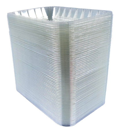 Bits N Things Clear Plastic Tray | 6 x 8-3/8 x 1-1/8 | Display Fresh Meats, Vegetables, or Fruits | 125 Count