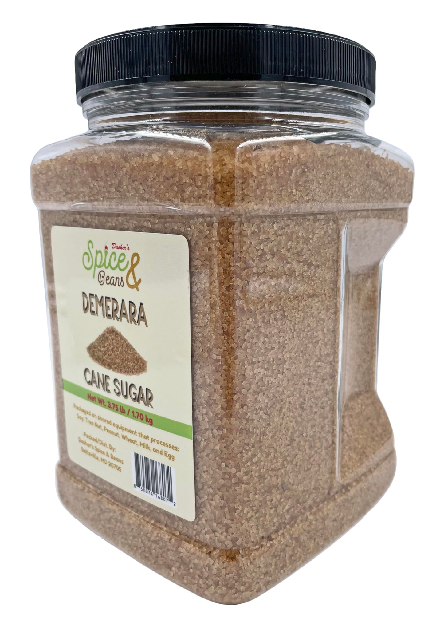 Demerara Cane Sugar | Dasher's Spice & Beans | 2 lb Container