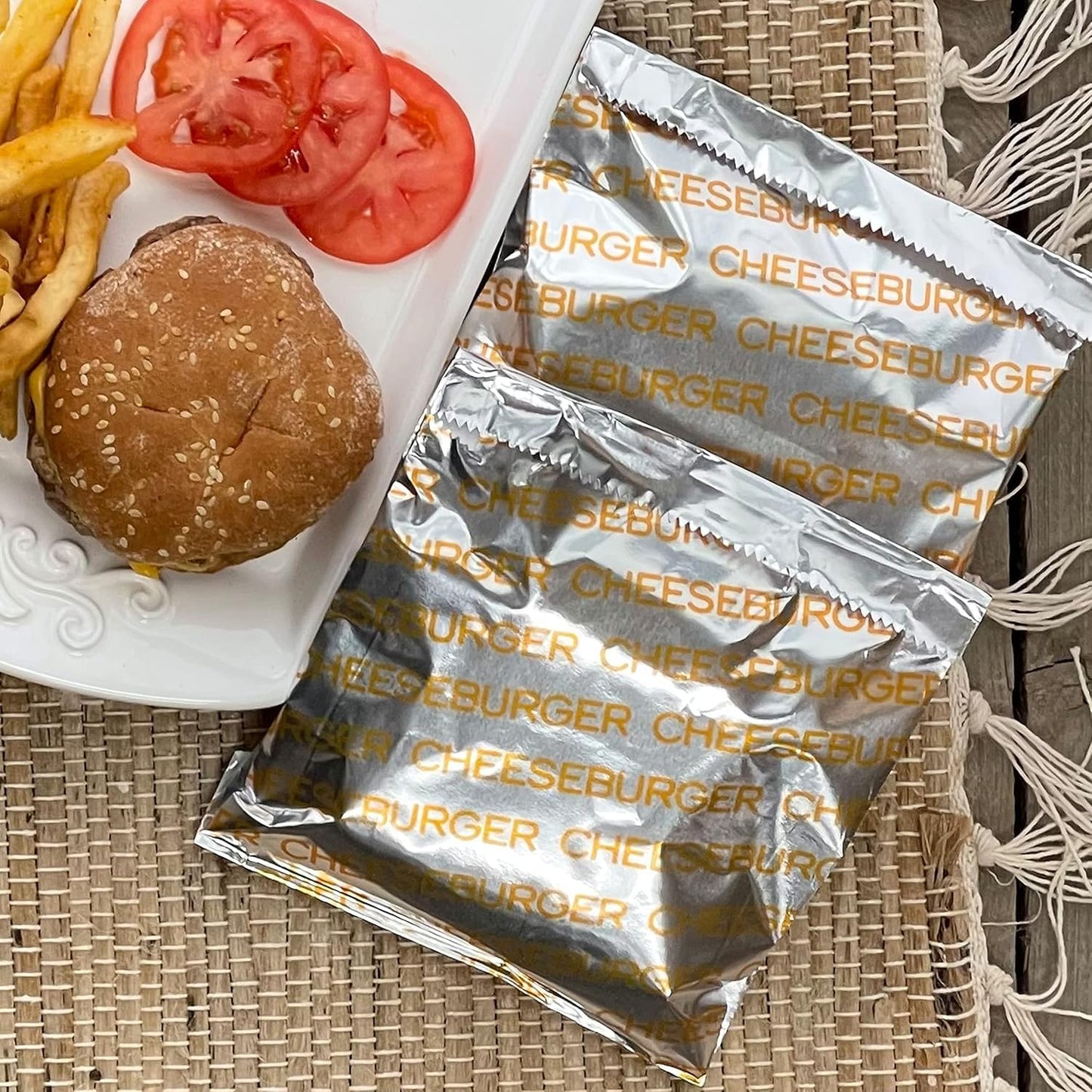 Bits N Things Large Cheeseburger Bag | 6" x 6.5" x 0.75" | Kosher, Insulated, Grease Resistant Wrapper | 250 Count