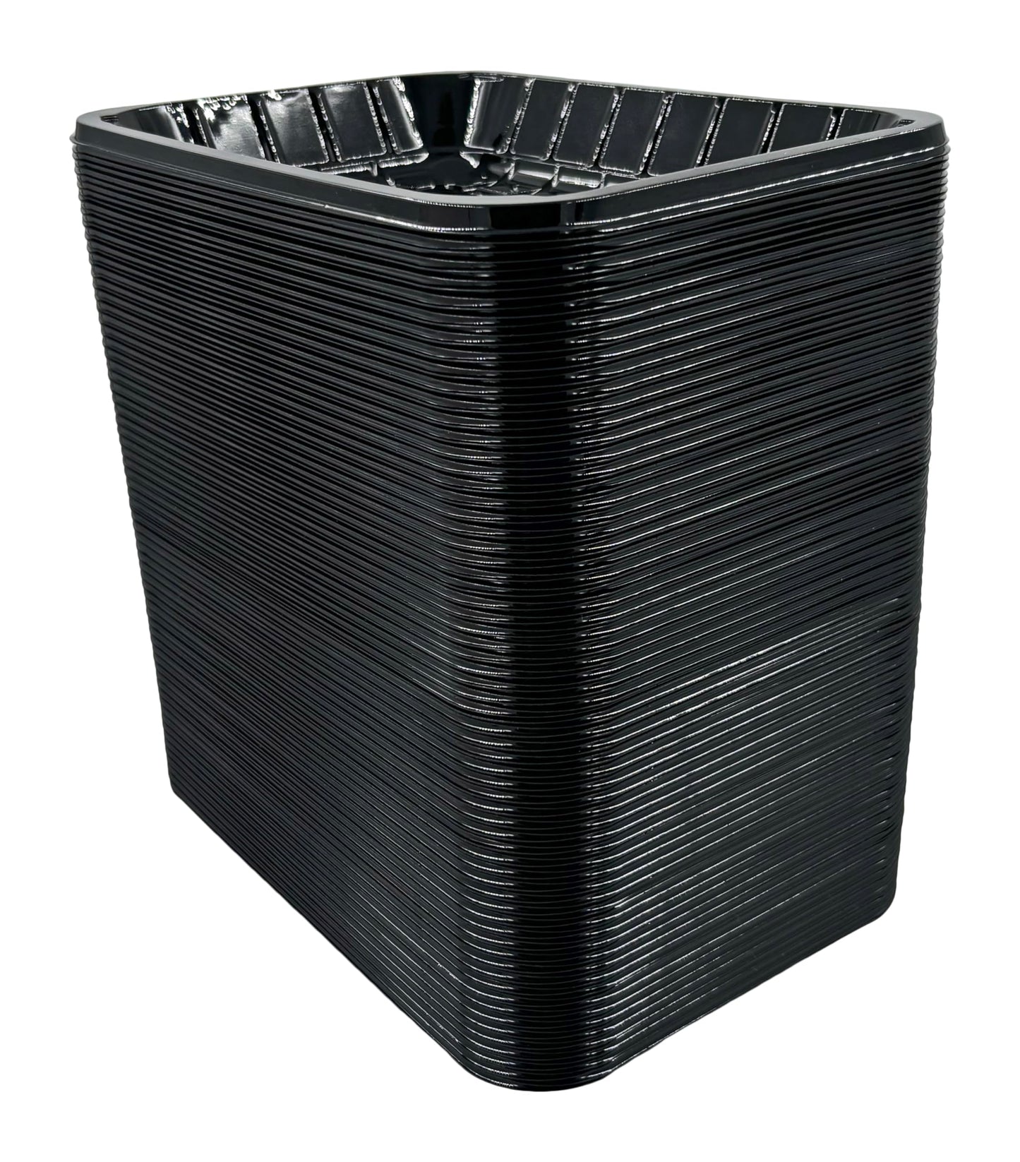 Bits N Things Plastic Tray | 6 x 8-3/8 x 1-1/8 | Display Fresh Meats, Vegetables, or Fruits | 125 Count (Black)