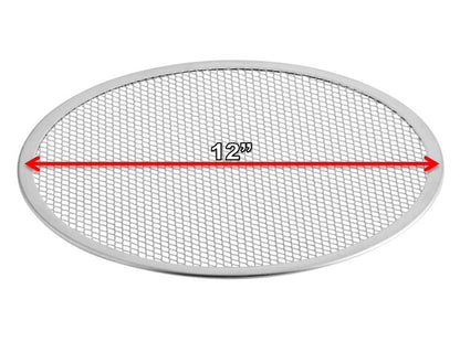 Bits N Things Pizza Screen | Seamless Round Aluminum Mesh | Baking Tray for Home Kitchen Restaurant | (2 PACK, 12 Inch)