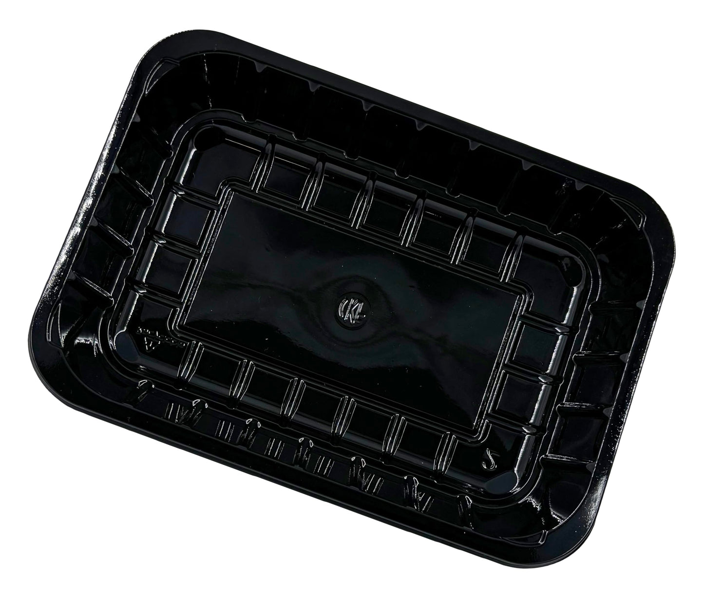 Bits N Things Plastic Tray | 6 x 8-3/8 x 1-1/8 | Display Fresh Meats, Vegetables, or Fruits | 125 Count (Black)