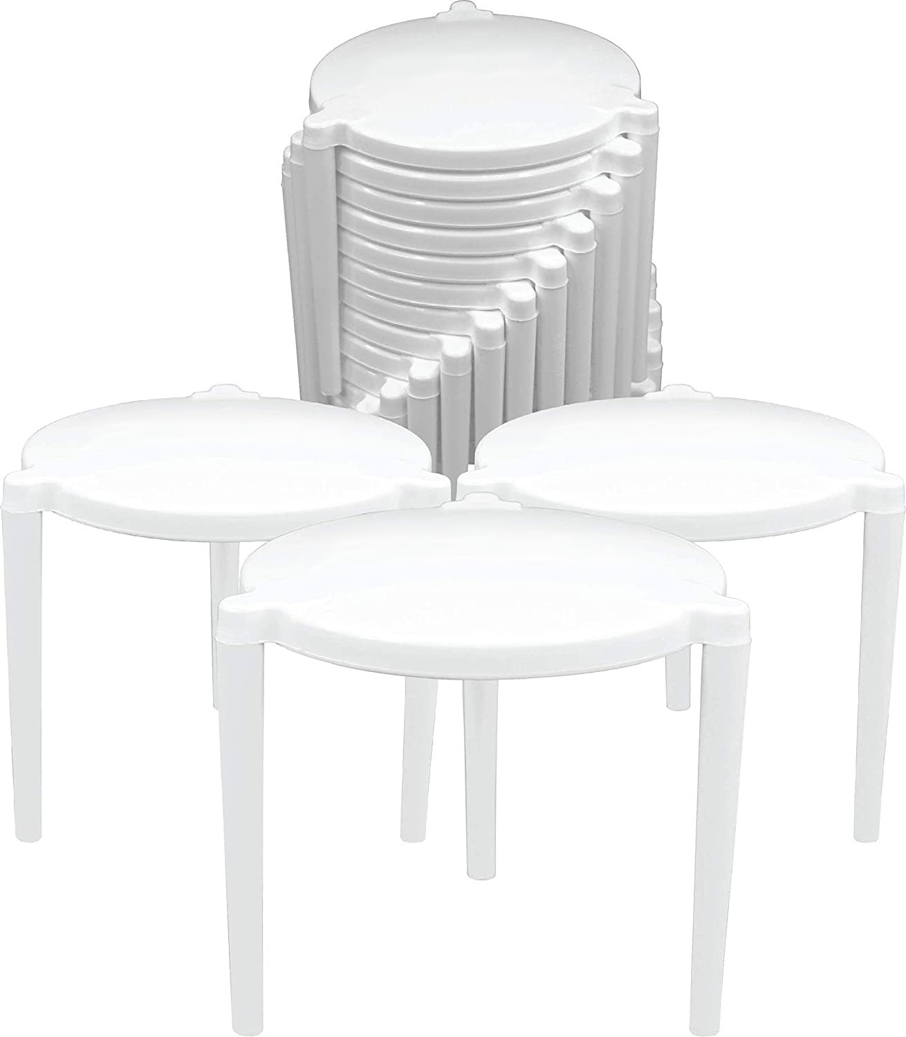 Bits N Things (1000 Pack) Pizza Saver Stand, White Plastic Stack