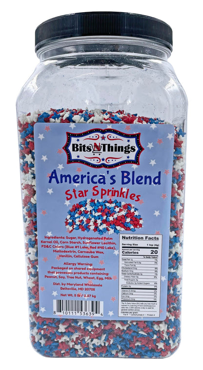 Bits N Things Sprinkles | Bulk Pack | Kosher | 5 lb (Patriotic Star)