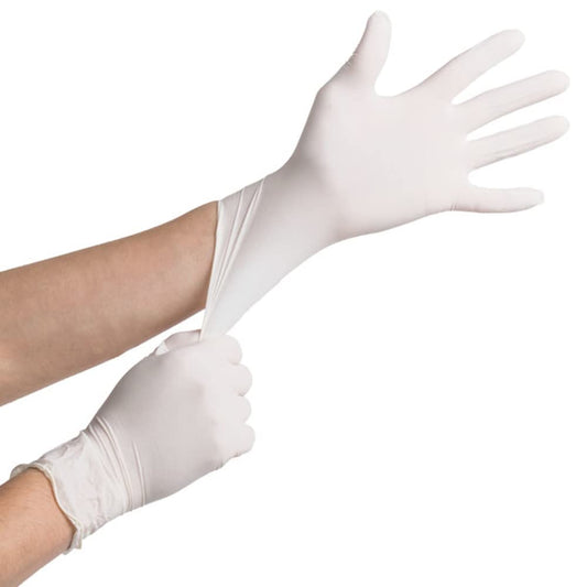 Bits N Things Latex Disposable Gloves, Comfortable, Powdered, 100 per Box (Large)