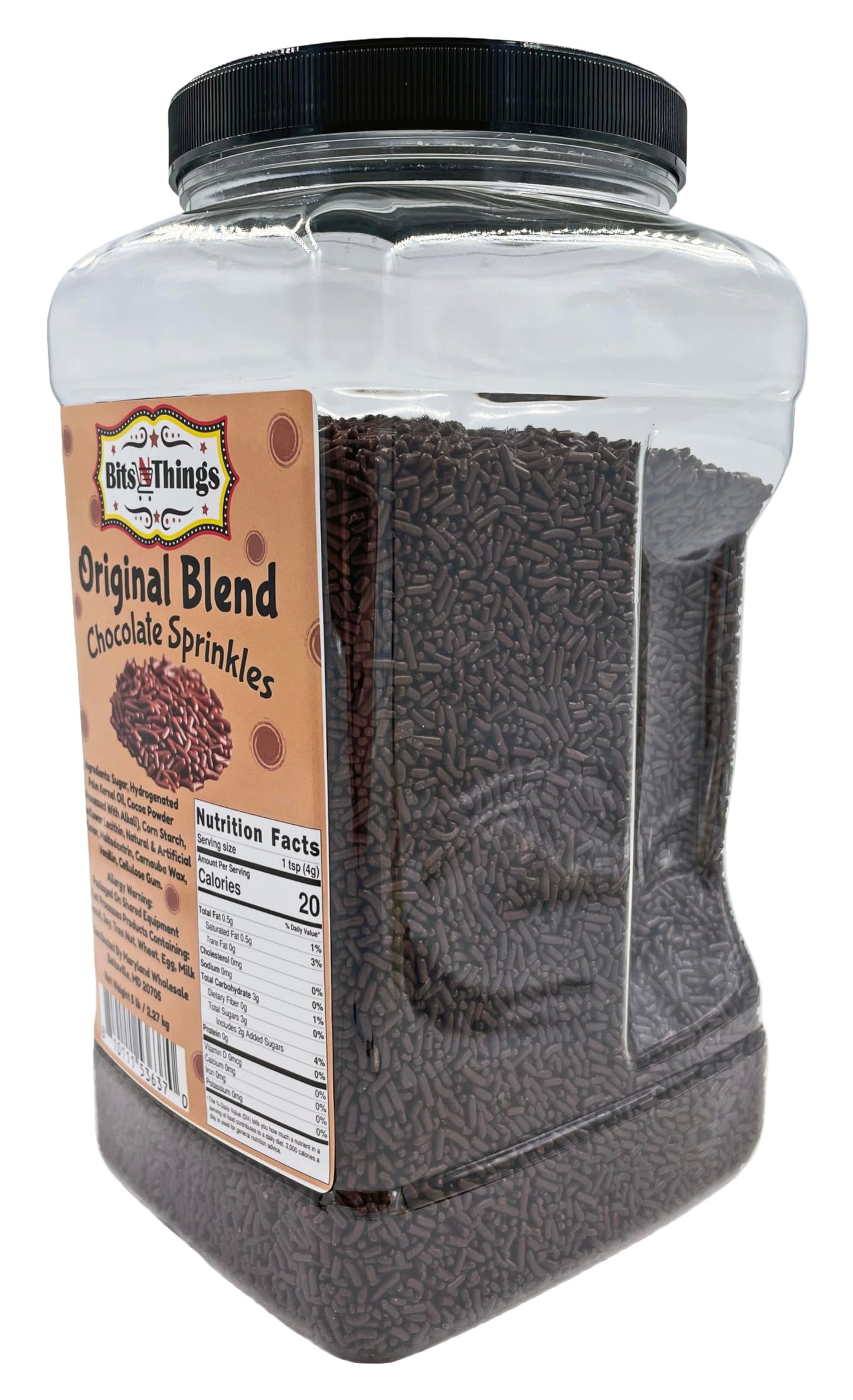 Bits N Things Original Blend Sprinkles | Bulk Pack | Kosher | 5 lb (Chocolate)