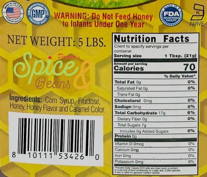 Sweet Honey | With Corn Syrup | Made in America | Kosher |