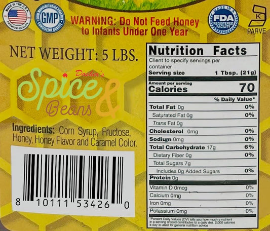 Sweet Honey | With Corn Syrup | Made in America | Kosher |