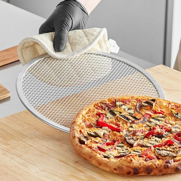 Bits N Things Pizza Screen | Seamless Round Aluminum Mesh | Baking Tray for Home Kitchen Restaurant | (2 Each (4 Total), 10 & 12 Inch)
