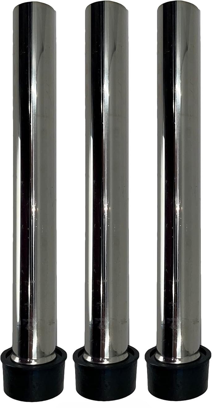10" Stainless Steel Bar Sink Overflow Pipe 3-Pack | 1 1/2" Drain Diameter | by Dasher's Spice & Beans