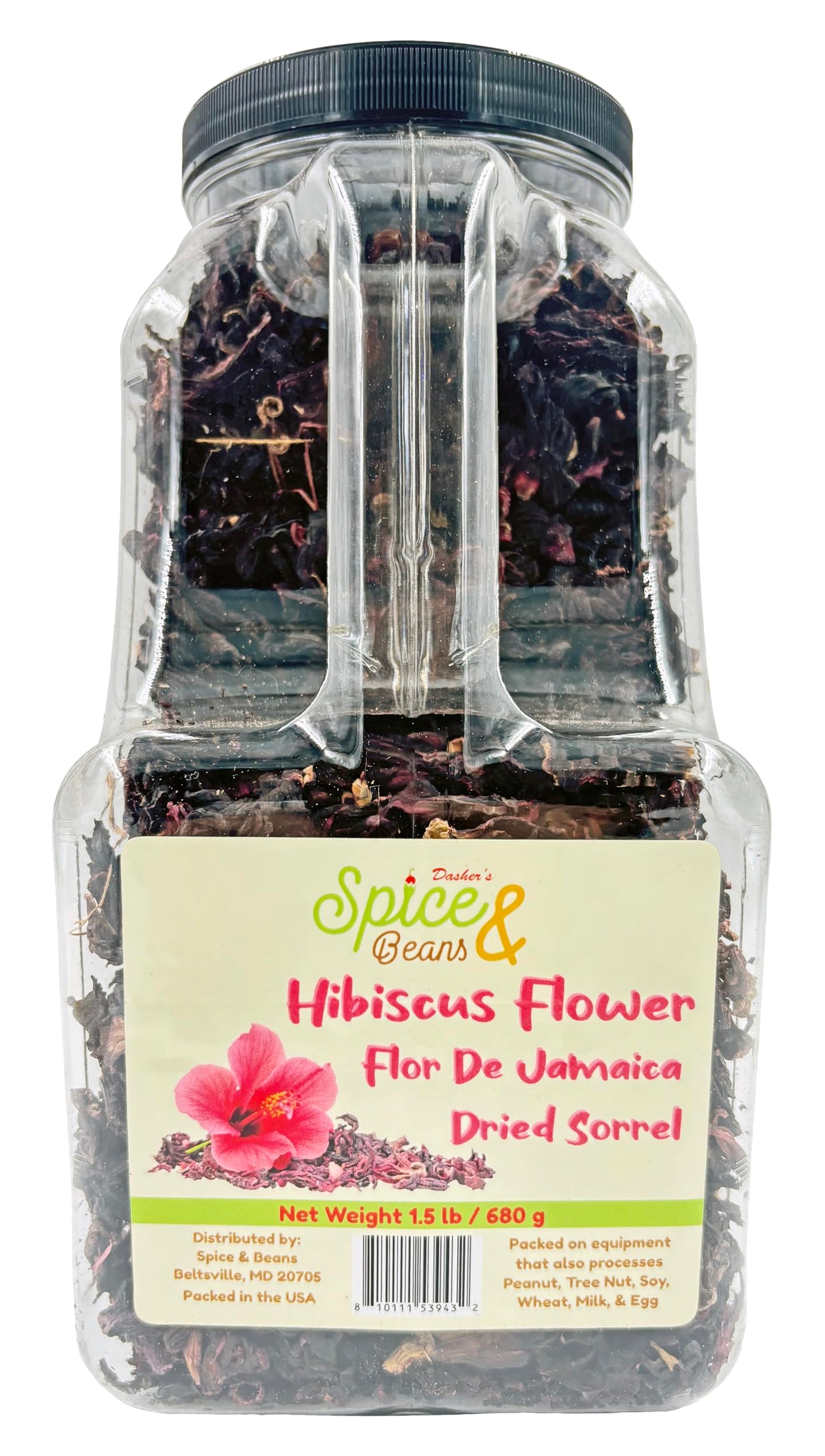 Dried Hibiscus Flower by Dasher's Spice & Beans | Flor De Jamaica | Dried Sorrel | 1.5 lb