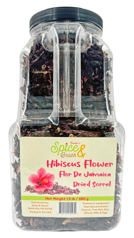 Dried Hibiscus Flower by Dasher's Spice & Beans | Flor De Jamaica | Dried Sorrel | 1.5 lb