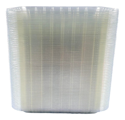Bits N Things Clear Plastic Tray | 6 x 8-3/8 x 1-1/8 | Display Fresh Meats, Vegetables, or Fruits | 125 Count