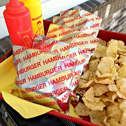 Bits N Things Large Hamburger Bag 6" x 6.5" x 0.75" | Kosher, Insulated, & Grease Resistant Wrapper | 250 Count