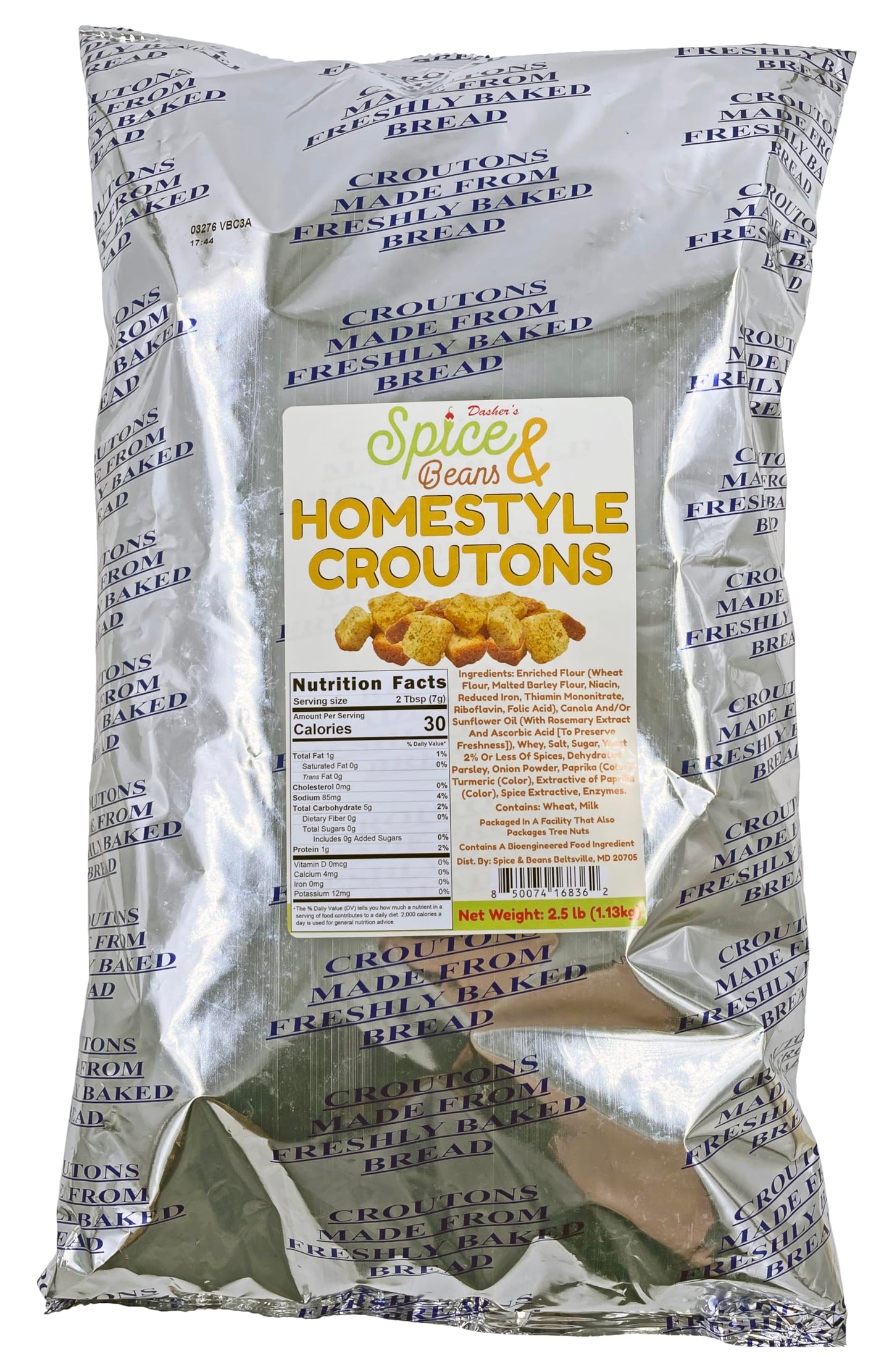 Homestyle Seasoned Croutons By Dasher's Spice & Beans | Made in America | 2.5 lb