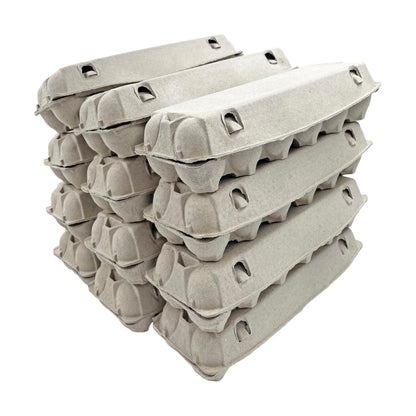 Egg Carton | Natural Pulp by Dasher's Spice & Beans | Holds One Dozen Eggs | Arts & Crafts Paint Holder | Pack of 12