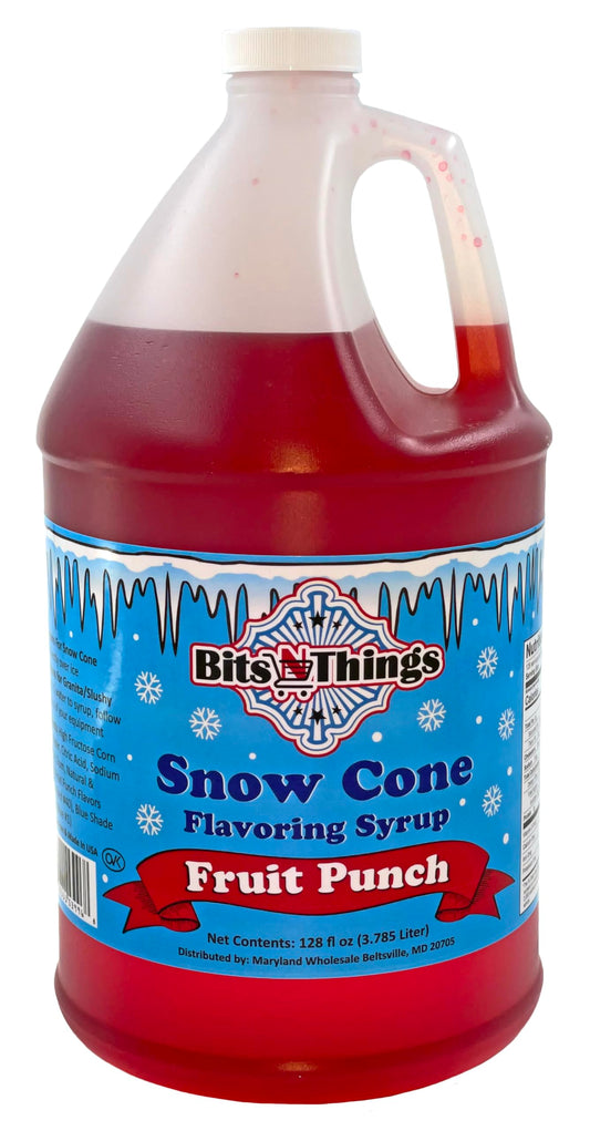 Bits N Things Fruit Punch Snow Cone Syrup | Slushy & Granita | Kosher | Made In America | 1 Gallon