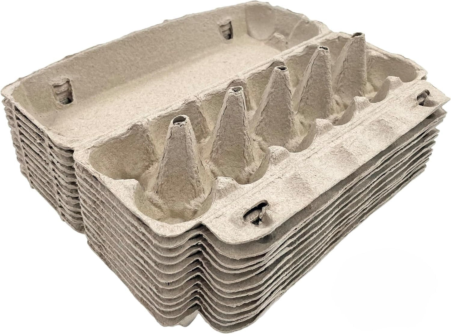 Egg Carton | Natural Pulp by Dasher's Spice & Beans | Holds One Dozen Eggs | Arts & Crafts Paint Holder | Pack of 12