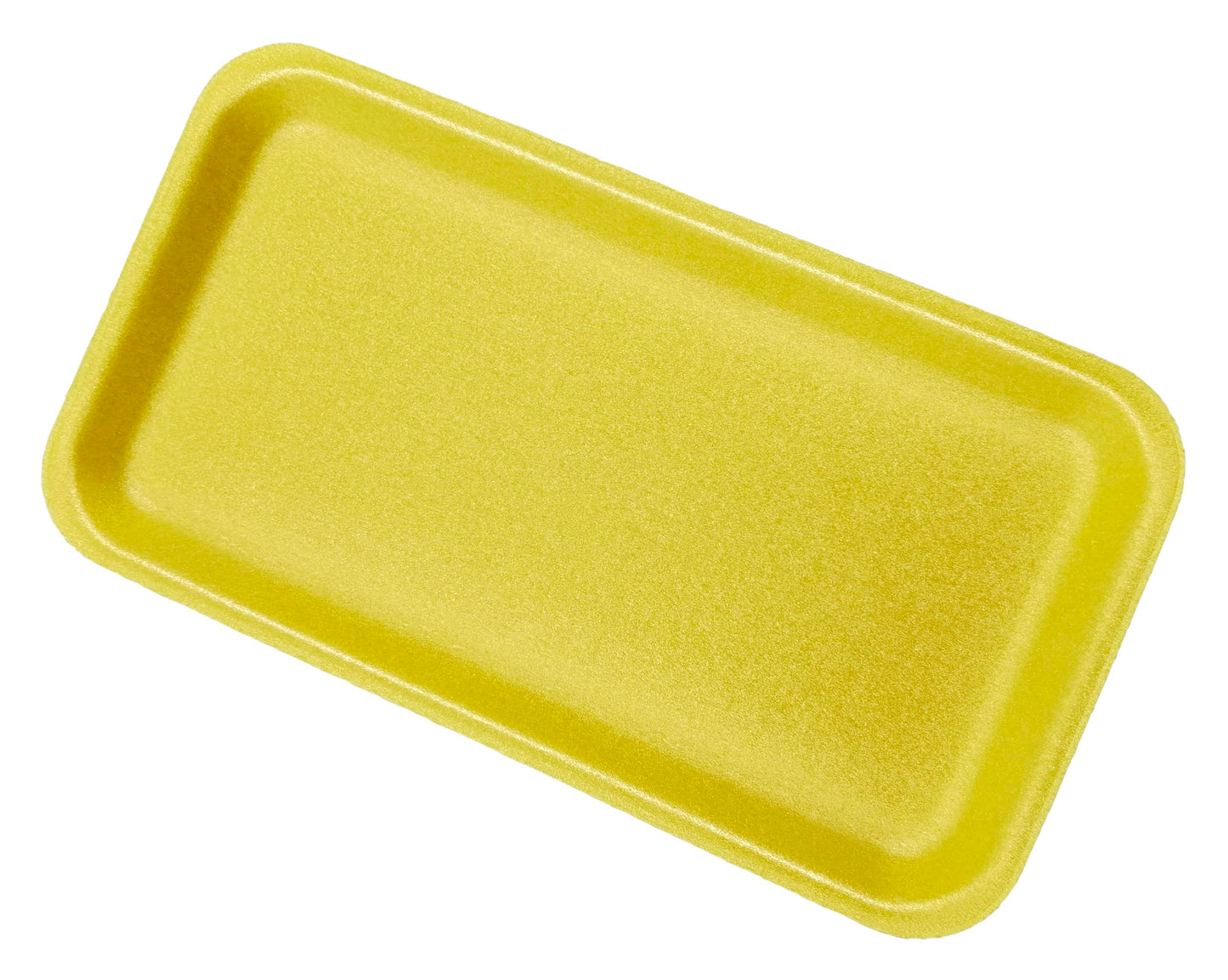 Bits N Things Foam Meat Trays | Disposable Standard Supermarket Meat Poultry Frozen Food Tray | Arts & Crafts | 50 Count (Yellow)