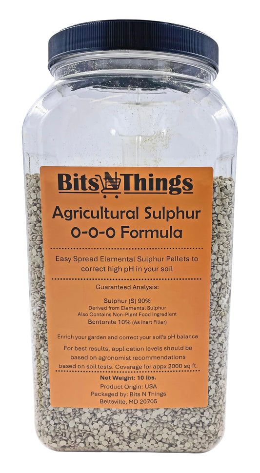 Bits N Things Natural Agricultural Sulphur for Plants | 0-0-0 Formula | 10 lbs.