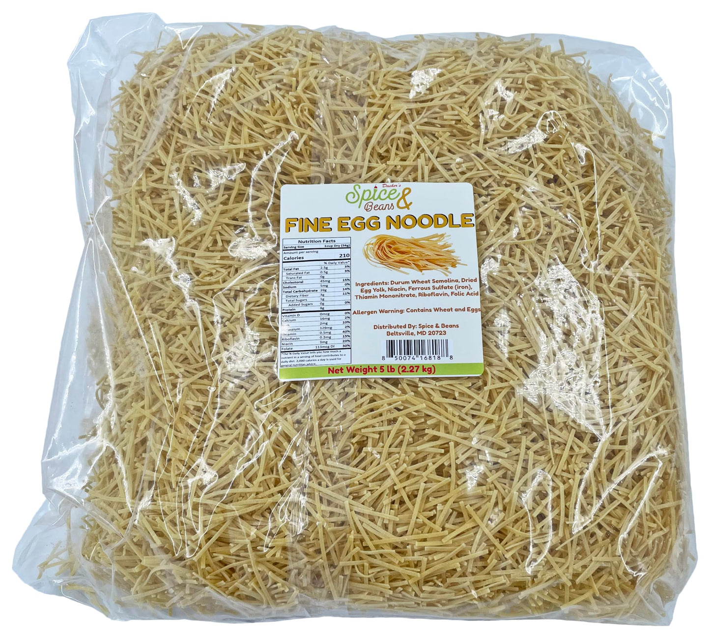Pasta Noodles by Dasher's Spice & Beans | 100% Durum Semolina Flour |