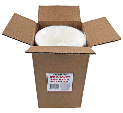 Bits N Things White Paper Ice Bucket | Disposable | 5 lb. Capacity | 20 Count