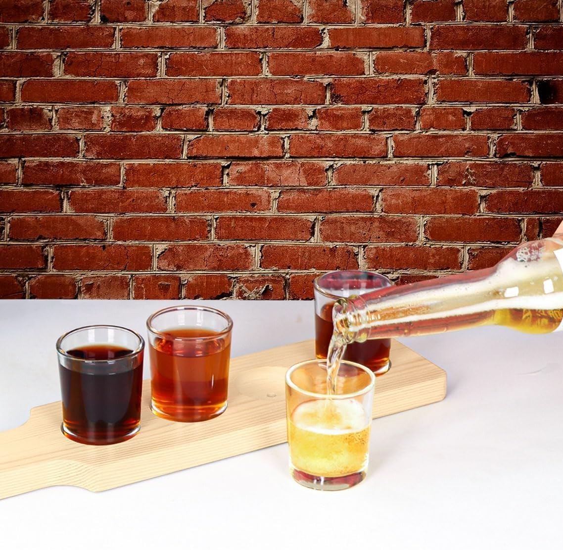 DASHER'S SPICE & BEANS Wood Flight Paddle | 4 Compartment | Wine or Beer Tasting |