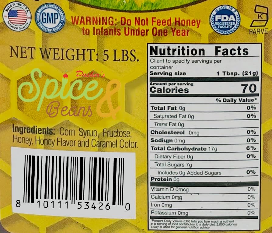 Sweet Honey | With Corn Syrup | Made in America | Kosher |