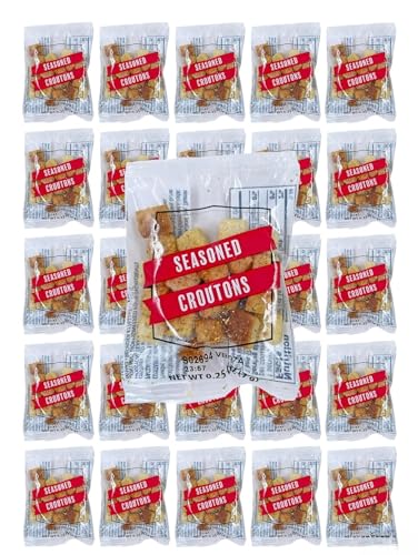 Seasoned Cubed Croutons Packets | Zero Trans Fat | 25 Count