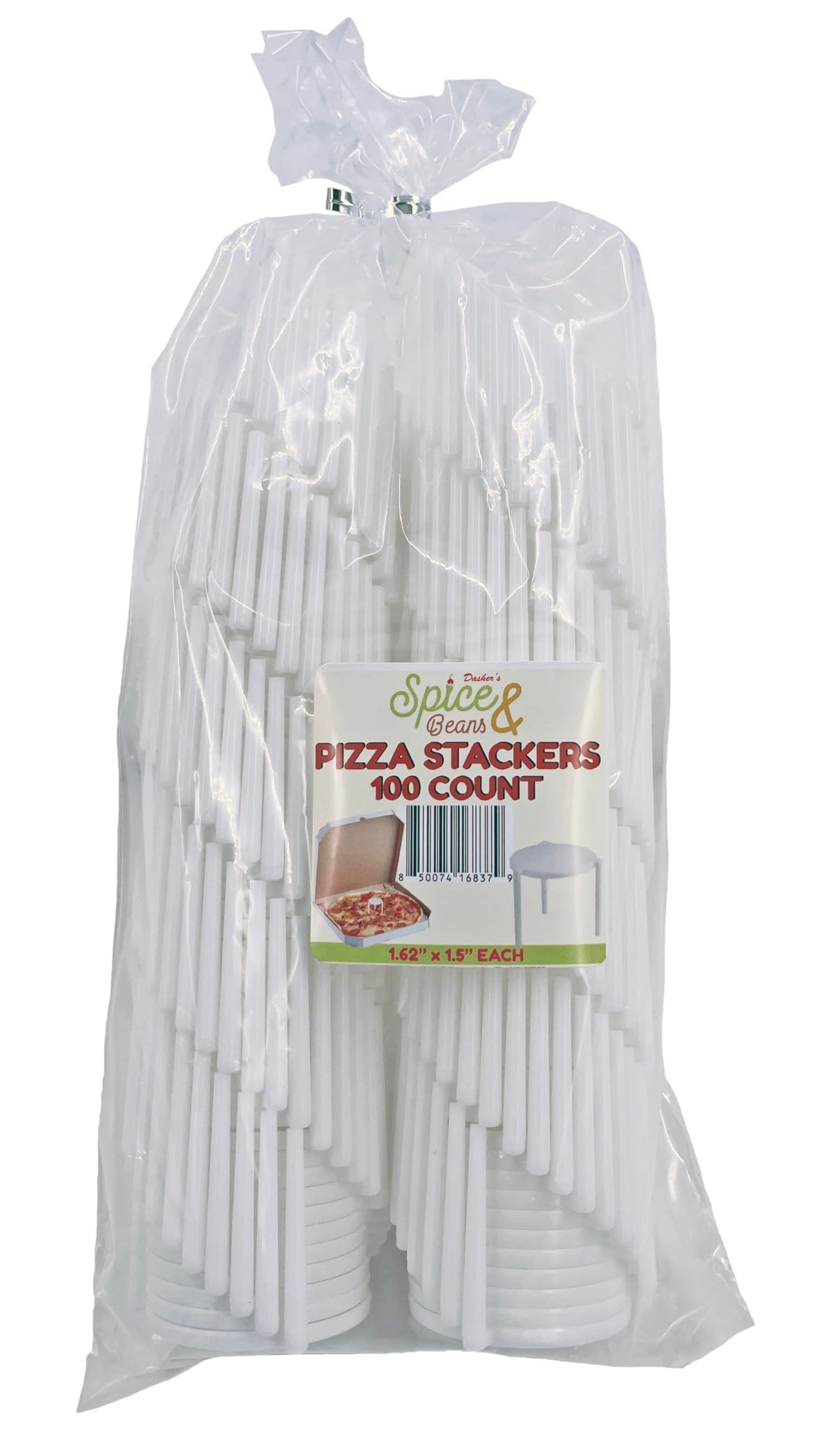 DASHER'S SPICE & BEANS Pizza Box Stackers 1.62" x 1.5" Each | 100 Count