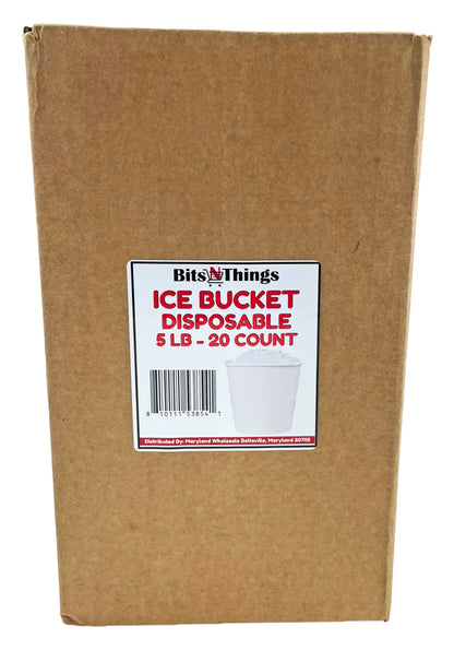 Bits N Things White Paper Ice Bucket | Disposable | 5 lb. Capacity | 20 Count